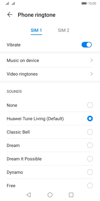 Press the required SIM.