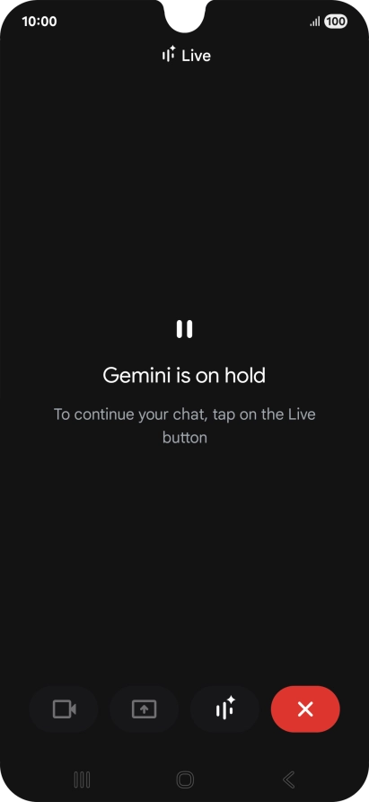 To resume the conversation, press the resume icon.