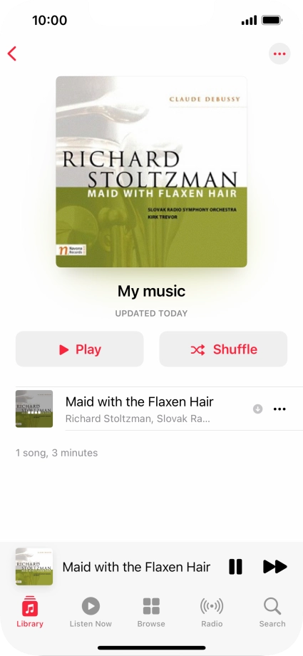 Press the song title.