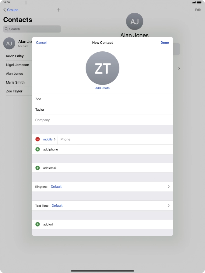 Press Phone and key in the required phone number.