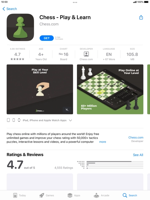 Press GET and follow the instructions on the screen to install the app.