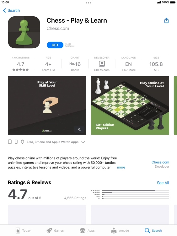 Press GET and follow the instructions on the screen to install the app.