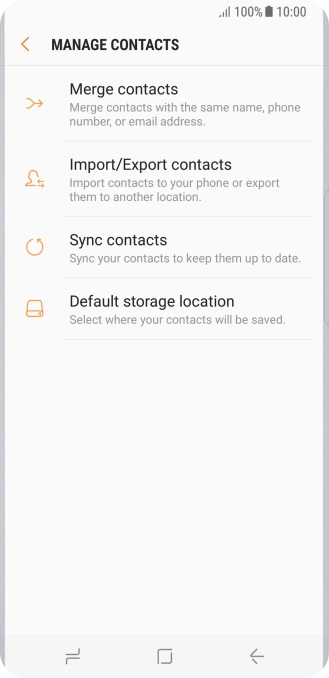 Press Import/Export contacts.