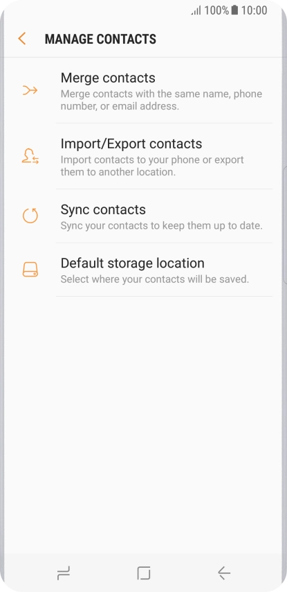 Press Import/Export contacts.