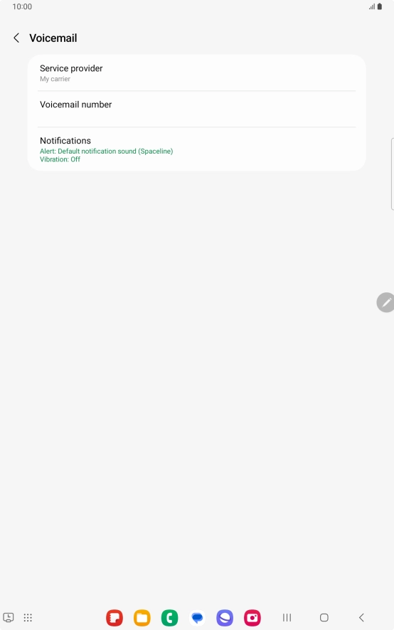 Press Voicemail number.