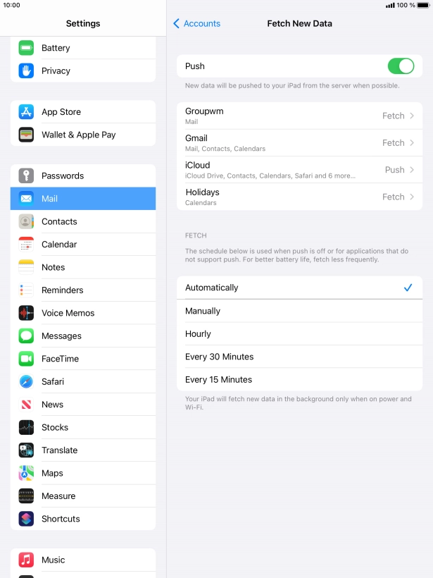 Press the indicator next to 
