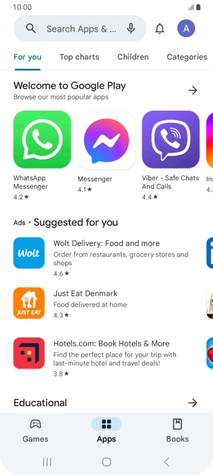 Press the profile icon.