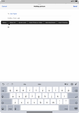Press Insert Photo or Video and follow the instructions on the screen to attach a picture or a video clip.