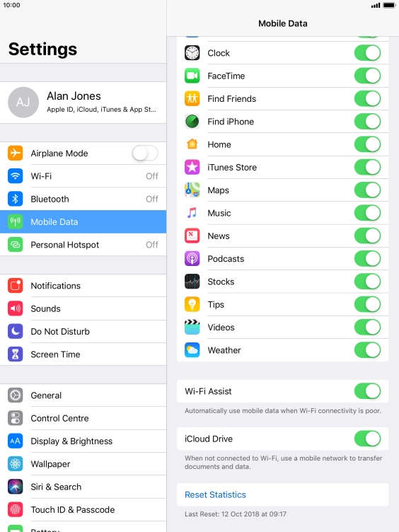 Press the indicator next to 