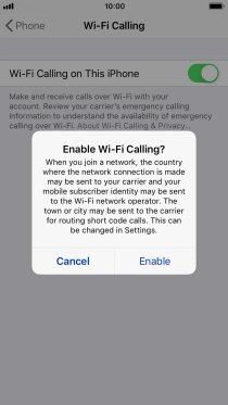 If you turn on the function, press Enable.