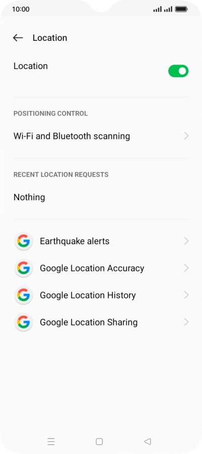 Press Google Location Accuracy.