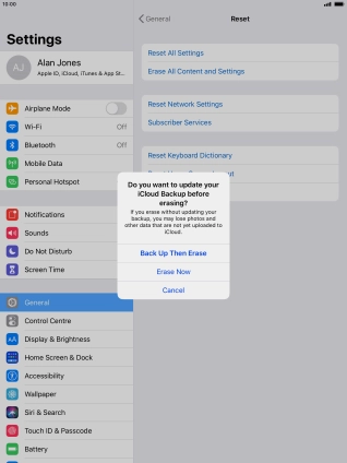 Press Erase Now. Press Erase Now.