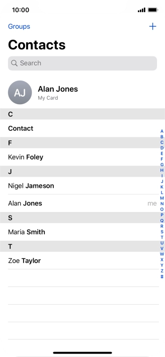 Press the new contact icon.