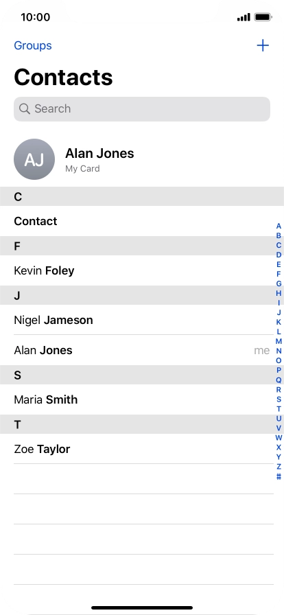 Press the new contact icon.