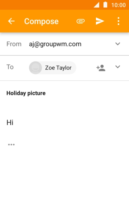 Press the attachment icon.