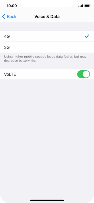 Press the required network mode.