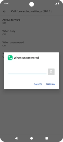 Key in +61414121121 and press TURN ON.