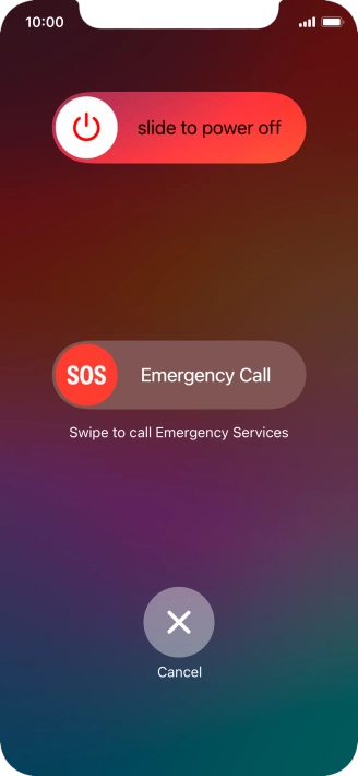 Press and drag the power off icon right.