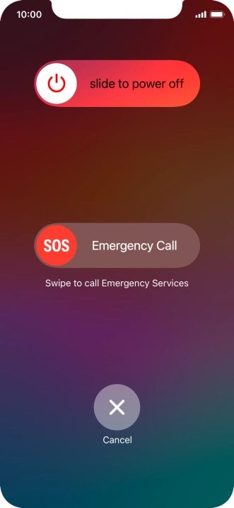 Press and drag the power off icon right.
