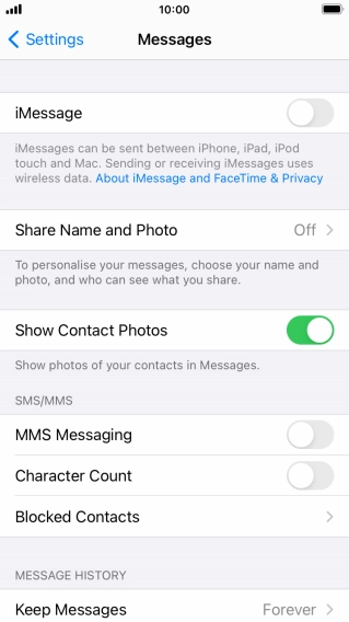 Press the indicator next to 