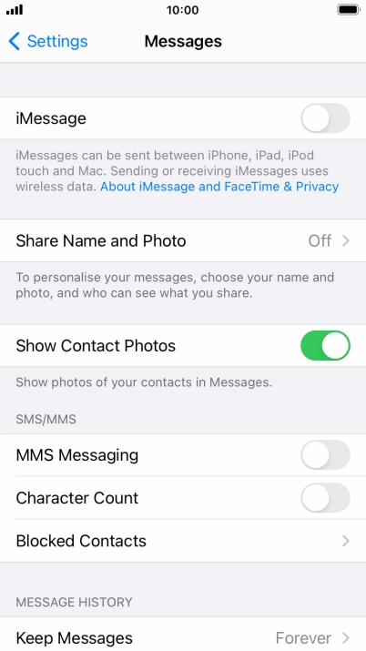 Press the indicator next to 