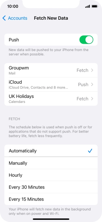 Press the indicator next to 