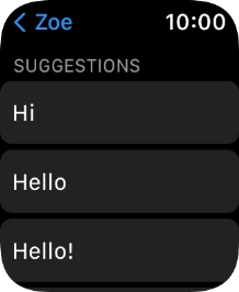 Press the required quick reply. Press the required quick reply.