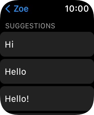 Press the required quick reply. Press the required quick reply.