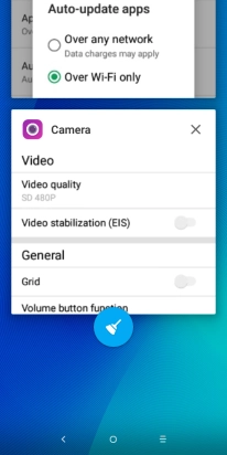 To end one running application, slide your finger right on the required application.