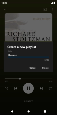Key in a name for the playlist and press Create.