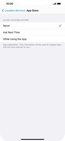 Press the required setting to turn the function on or off.