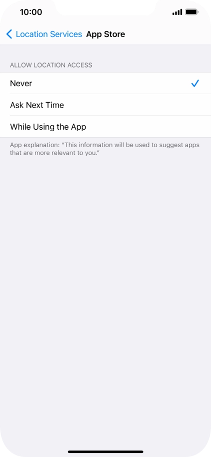 Press the required setting to turn the function on or off.