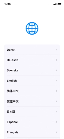 Press the required language.