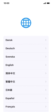 Press the required language.