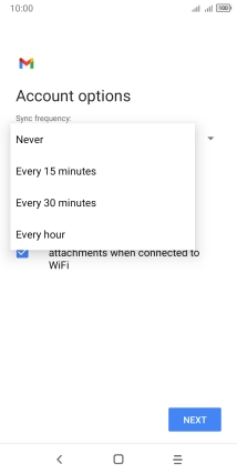 Press the required setting.