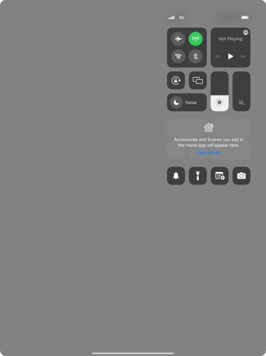 Press the flight mode icon to turn the function on or off.