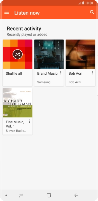 Slide your finger right starting from the left side of the screen.