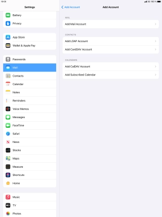 Press Add Mail Account.