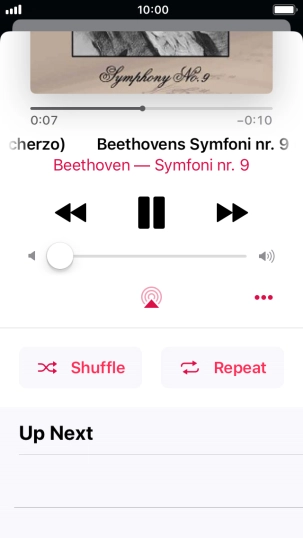 Press Shuffle to turn the function on or off.