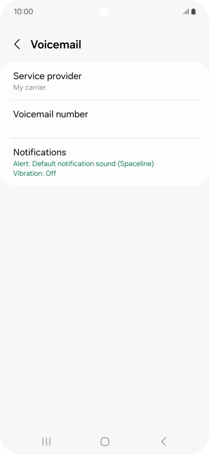 Press Voicemail number.