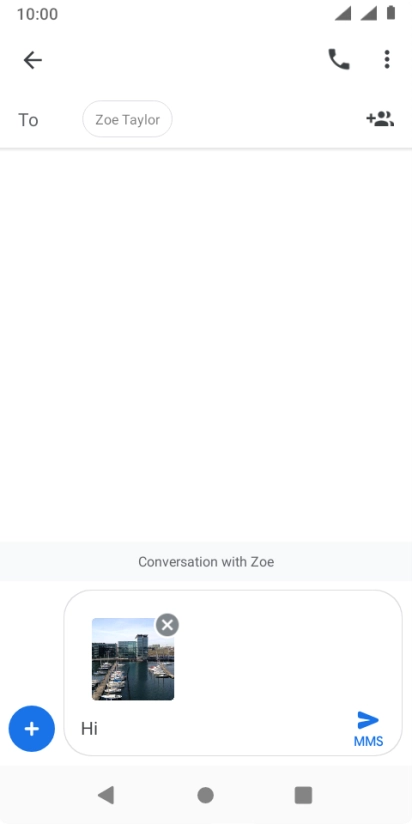 Press the send icon when you've finished your picture message.