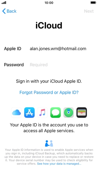 Press the field next to 