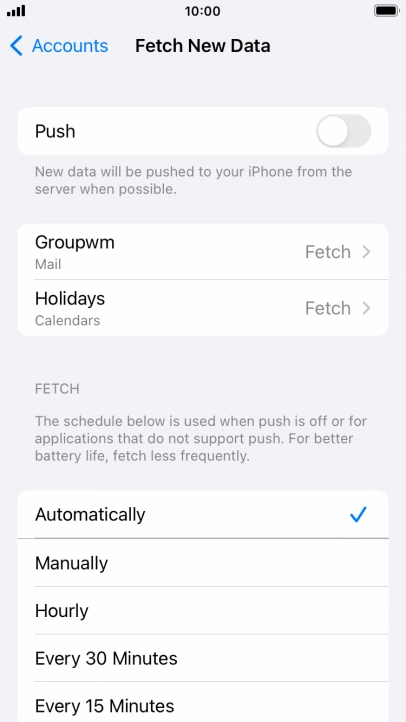 If you turn off the function, press the required setting.