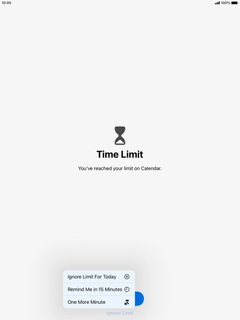 Press the required setting.