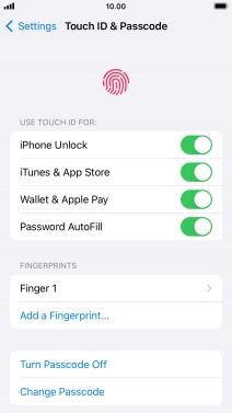Press the indicators next to the required settings to turn them on or off.