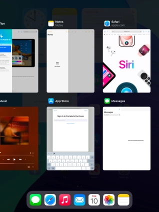 Slide upwards on the required application to end it. Slide upwards on the required application to end it.