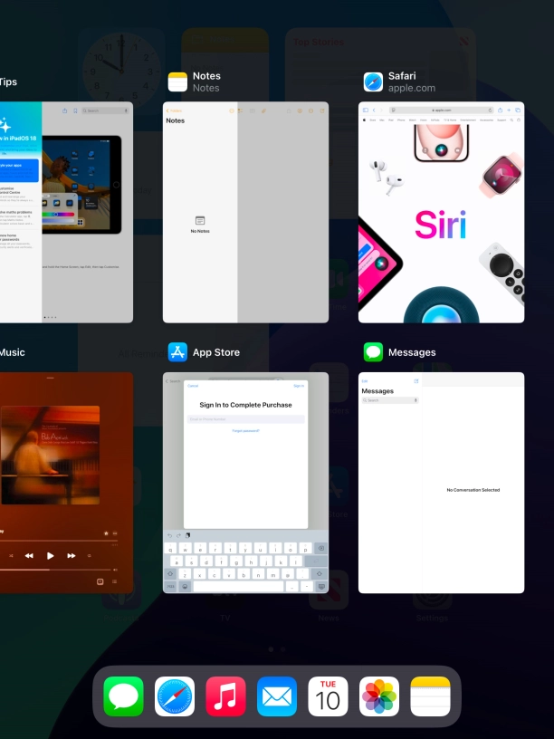 Slide upwards on the required application to end it. Slide upwards on the required application to end it.