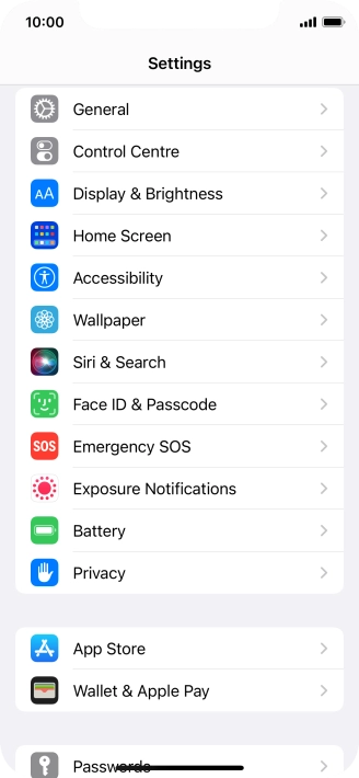 Press Face ID & Passcode.