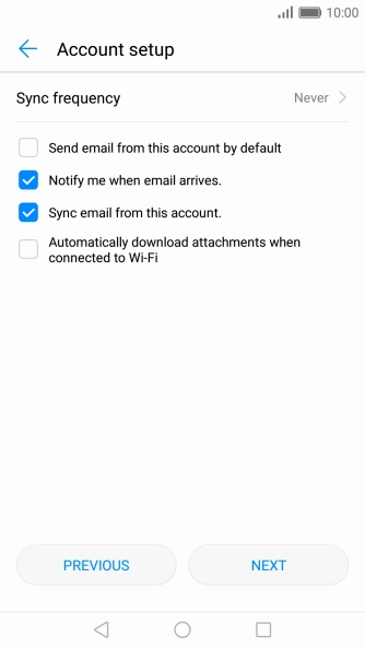 If this screen is displayed, you email account has been recognised and set up automatically. Follow the instructions on the screen to key in more information and finish setting up your phone.