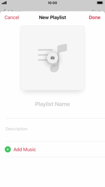 Press the text input field and key in a name for the playlist.